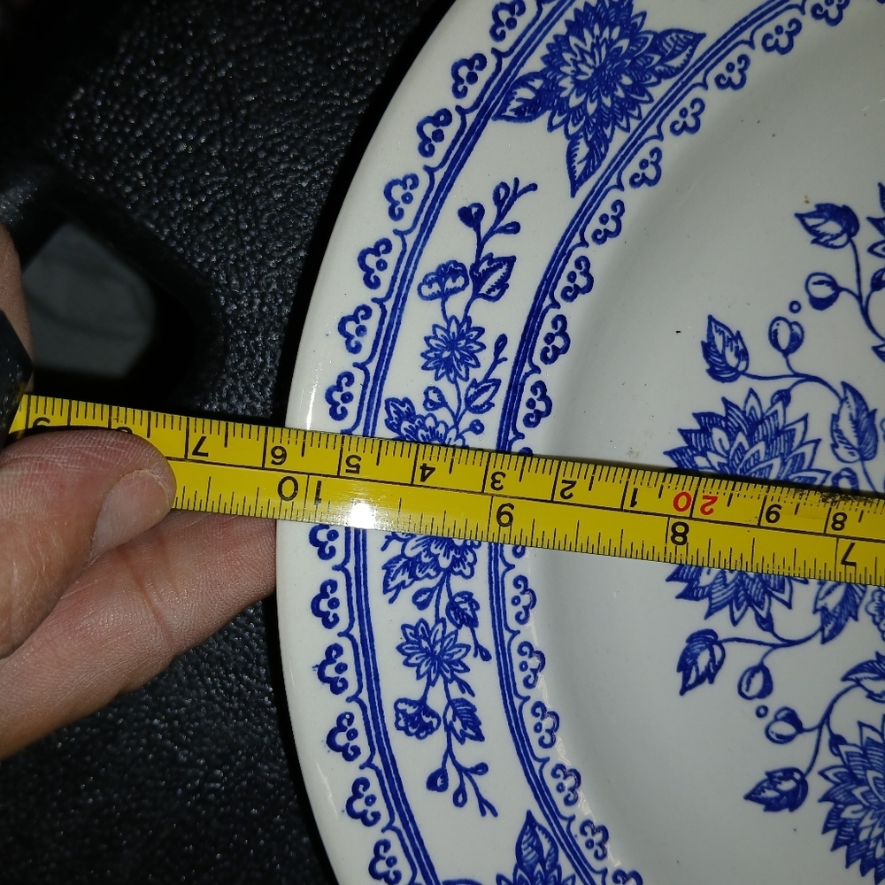 Royal China USA Hampshire Blue & White Ironstone Dinner Plate 10" Set Of 4 - Picture 8 of 10